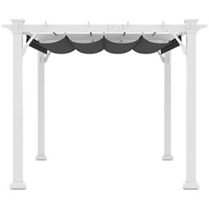 Outsunny 13' x 10' Outdoor Retractable Pergola Canopy, Wood Gazebo Sun Shade Shelter for Grill, Garden, Patio, Backyard, Deck