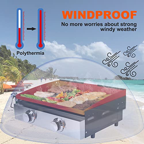 Wind Guard for Blackstone Griddle 22 Inch, 4 Packs Stainless Steel Waterproof Wind Screen Flat Top Grill Accessories, Protect Flame Hold Heat, Compatible with Hood, Black (Fit for 22" Griddle)