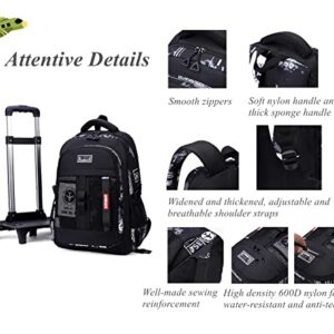 Camo Boys Rolling Backpacks for Kids School, Capacity Wheeled Bookbags Elementary School Bags Back Packs with 6 Wheels