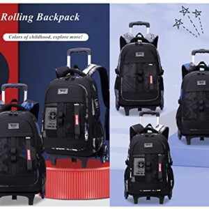 Camo Boys Rolling Backpacks for Kids School, Capacity Wheeled Bookbags Elementary School Bags Back Packs with 6 Wheels