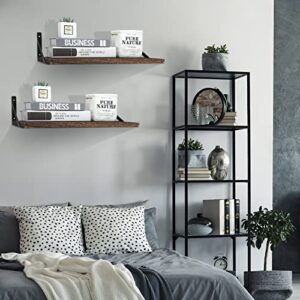 Hoteam 4 Sets of Wide Rustic Floating Shelves Wall Mounted 16.5 x 12 x 4.7 Inches Deep Large Floating Shelves with Large Capacity for Kitchen Living Room Bathroom Bedroom