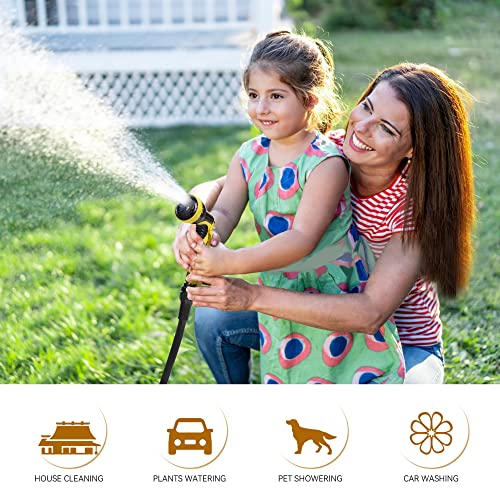 Hosetop Expandable Garden Hose 50 FT Expanding Water Hose with 10 Function Spray Nozzle, 3/4“ Solid Brass Connector, for flexible garden hose for Watering & Washing.