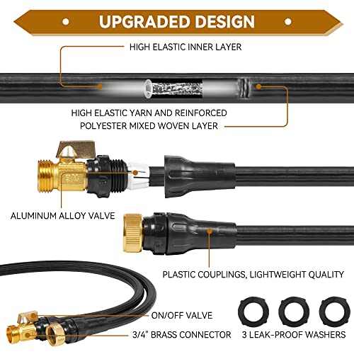 Hosetop Expandable Garden Hose 50 FT Expanding Water Hose with 10 Function Spray Nozzle, 3/4“ Solid Brass Connector, for flexible garden hose for Watering & Washing.