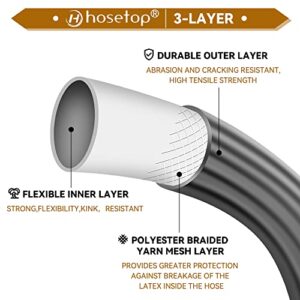 Hosetop Expandable Garden Hose 50 FT Expanding Water Hose with 10 Function Spray Nozzle, 3/4“ Solid Brass Connector, for flexible garden hose for Watering & Washing.