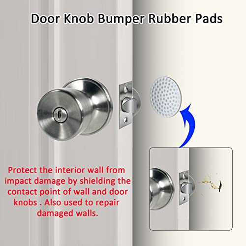 DSJJBLL Satin Nickel Door Knob with Lock and Key Round Ball Lock Interior/Exterior Door Knob for Bedroom Or Bathroom