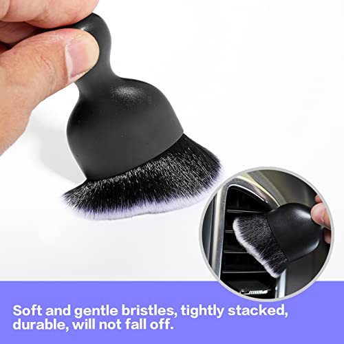 AOCISKA Car Interior Detailing Brush,Soft Bristle Cleaning Brush Car Detailing Brush Dusting Brush,Car Interior Cleaning Tool,Auto Detail Brush Car Dash Duster Brush (Black)