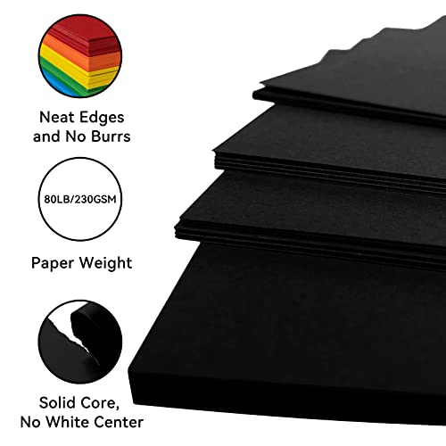 25Sheets Black Cardstock Paper, 8.5 x 11 Card stock for Cricut, Thick Construction Paper for Card Making, Scrapbooking, Craft 90 lb / 250 gsm