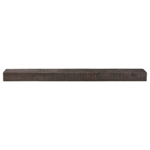 dogberry 54" farmhouse solid wood mantel shelf | floating shelf design | reclaimed wood shelf | modern invisible brackets – heavy duty engineering | 3” thick slab | rustic design - dark chocolate