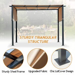 Warmally 10x10ft Pergola with Adjustable Sun Shade Canopy Cover Sturdy Steel Frame Outdoor Gazebo Shelter for Your Garden, Porch, or Backyard