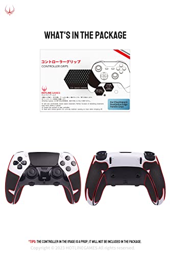 Hotline Games 2.0 Plus Controller Grip Compatible with PS5 DualSense Edge Controllers Grips Tape, Textured Soft Skin Kit, Anti-Slip, Sweat-Absorbent, Easy to Apply (for Handle Grips)