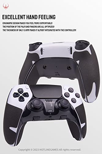 Hotline Games 2.0 Plus Controller Grip Compatible with PS5 DualSense Edge Controllers Grips Tape, Textured Soft Skin Kit, Anti-Slip, Sweat-Absorbent, Easy to Apply (for Handle Grips)