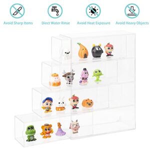 JOYMOMO Acrylic Display Case 4 Layer Mini Action Storage Box Cabinet Organizer for Mini Toys