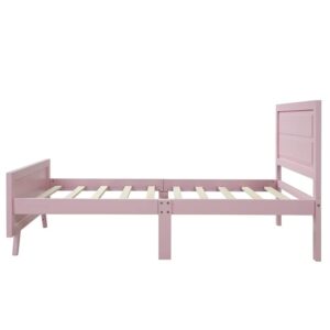 ZHYH Wood Platform Bed Twin Bed Frame with Headboard and Wood Slat Support
