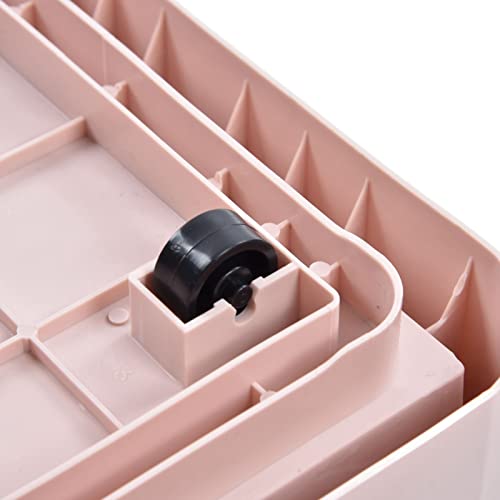 Stackable Storage Bin 35L Pink Double Door 4 Wheel Foldable Stackable Storage Box for Office Home Bedroom