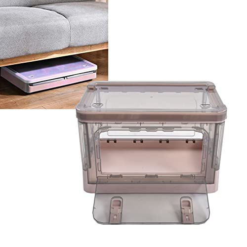 Stackable Storage Bin 35L Pink Double Door 4 Wheel Foldable Stackable Storage Box for Office Home Bedroom