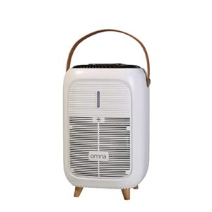 omna air purifiers for home large room | true hepa filter for smoke, odors, dust, pollen, pet hair dander allergies | super quiet – portable with leather handle for bedroom, hall, office |