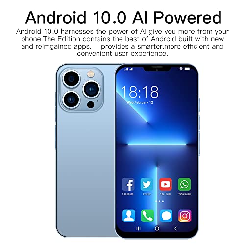 6.7Inch Unlocked Cell Phone Android Phones 2GB +16GB/SD128 GB Straight Talk Phone Dual Sim Boost Mobile Phones Smart Phones Unlocked New for Android10.0 (Blue)