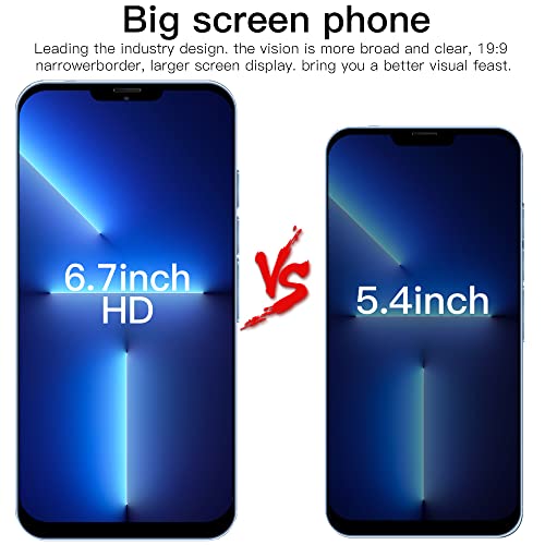 6.7Inch Unlocked Cell Phone Android Phones 2GB +16GB/SD128 GB Straight Talk Phone Dual Sim Boost Mobile Phones Smart Phones Unlocked New for Android10.0 (Blue)