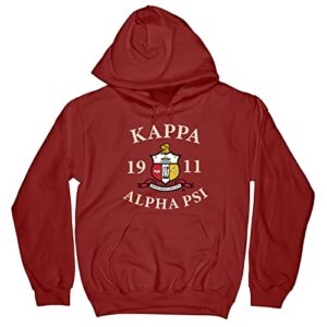 bbgreek kappa alpha psi fraternity paraphernalia - nupe - pullover hooded sweatshirt (hoodie) - official vendor - collegiate crest cardinal 4x-large