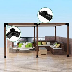 HomiShare 4"x 4" Pergola Brackets, 4Pcs Steel 3-Way Right Angle Corner Bracket, Heavy Duty Black Powder Coated Pergola Kit for Gazebo 4"x 4" (Actual: 3.5x3.5 Inch) Lumber