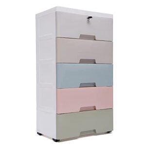 5 drawer plastic garage storage cabinet space-saving mobile cabinet with lock pp material dresser storage tower cabinet stand for living room indoor