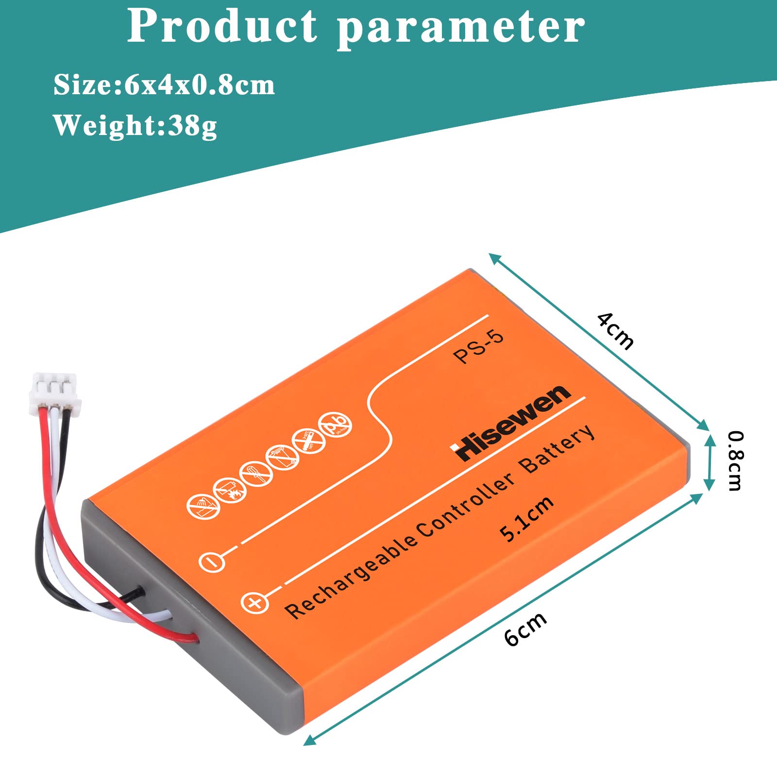 Hisewen PS5 Controller Battery, Upgraded 3980mAh LIP1708 PS5 Battery Pack for Sony Playstation 5 PS5 DualSense CFI-ZCT1W Wireless Controller