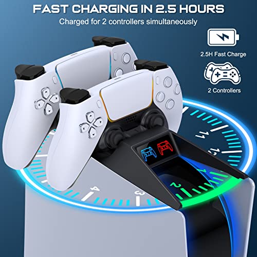 PS5 Controller Charging Station - Fast Charging Dock Compatible with PS5 Controller Charger, Replacement for Playstation 5 DualSense Charging Station - Black