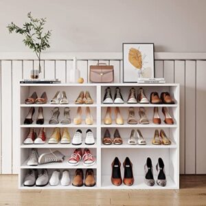 WAHEY Shoes Rack, 5-Tier Free Standing Wood Closet Organizer Unit, FSSR004