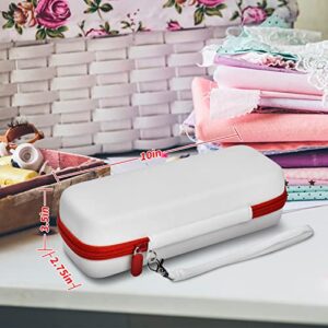 Handheld Sewing Machine Case Compatible with LooQoo/ for SINGER 01663/ for TCHRULES Quick Stitching Sewing Tool, Portable Mending Machine Box for Bobbins, Needles, Pins, Thread (Only Bag) - White