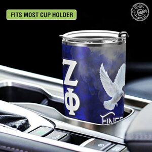 Bad Bananas BBGreek Zeta Phi Beta Paraphernalia - 20 oz Stainless Steel Coffee Tumbler - Travel Coffee Mug Insulated Tumblers - Greek Letters - Official Vendor