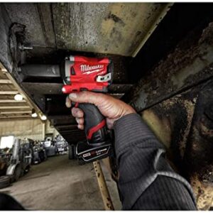 Milwaukee M12 FUEL 12V Lithium-Ion Brushless Cordless Stubby 1/2 in. Impact Wrench (Tool-Only) + Accessory