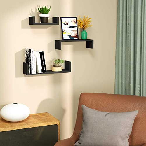 SRIWATANA U Shelves Set of 3 and Small Floating Shelves Set of 4