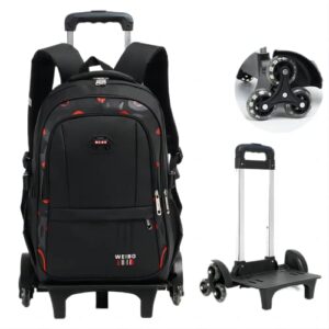 rolling backpack for boys girls trolley bag with wheels roller backpack for kids wheeled middle school bookbags