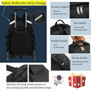 Rolling Backpack for Boys Girls Trolley Bag with Wheels Roller Backpack for Kids Wheeled Middle School Bookbags