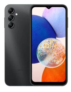 samsung galaxy a14 4g lte (128gb + 4gb) unlocked worldwide (only t-mobile/mint/metro usa market) 6.6" 50mp triple camera + (15w wall charger) (black (sm-a145m/ds))