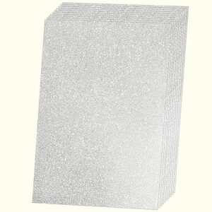 salemar silver glitter cardstock paper for cricut duarable sparkling card stock for creating holiday greeting card, cake toppers, wedding crafts, paper crafting, 250gsm, 10 sheets