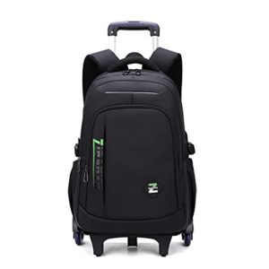 yjmkoi large capacity trolley backpack middle school rolling bookbag carry-on luggage school bagwith wheels
