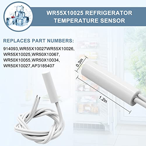 WR51X10055 Refrigerator Defrost Heater Kit,Temperature Sensor WR55X10025,High Limit Thermostat WR50X10068 with Screwdriver Replacement for G-e