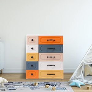 CNCEST Plastic Drawers Dresser Plastic Dresser Storage 6 Drawers Dressers Storage Cabinet for Clothes Plastic Silent Pulleys Easy Movement for Bedroom Living Room Home Office 29.52"x12.2"x36.64"