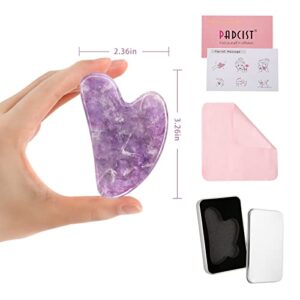 Ecoswer Gua Sha Stone,Gua Sha Facial Tools,Guasha Tool for Face,Facial and Body Massager,Natural Purple Jade,Scraping and SPA Acupuncture Therapy to Lift,Decrease Puffiness and Tighten