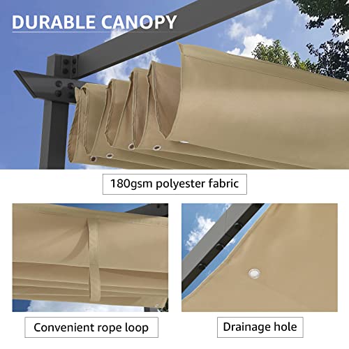 COBANA 10' x 10' Outdoor Pergola, Aluminum Patio Shade Shelter for Garden, Porch, Backyard, Beige