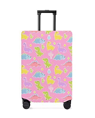 Travel Luggage Cover Cute Dinosaur Children Cartoon Cactus Pink Girl Anti-Scratch Luggage Protector Personalized Suitcase Cover Washable Suitcase Protector with Concealed Zipper Fits 29-32in Luggage