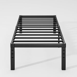 Nordicbed Twin Bed Frame 18 Inch, Heavy Duty Metal Frames with Steel Slats Support, Under Bed Storage, No Box Spring Needed, Noise Free, Easy Assembly, Black