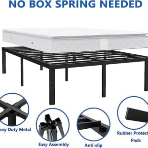 Nordicbed Twin Bed Frame 18 Inch, Heavy Duty Metal Frames with Steel Slats Support, Under Bed Storage, No Box Spring Needed, Noise Free, Easy Assembly, Black