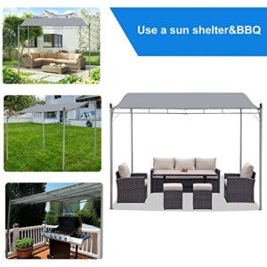 Aweather Steel Outdoor Pergola Gazebo Patio Canopy Shelter Outdoor Sun Shade for Door Porch,Garden, Backyard,Grill (Grey)