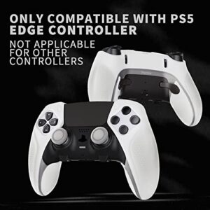PlayVital Ninja Edition Glow in Dark Anti-Slip Half-Covered Silicone Cover Skin for ps5 Edge Controller, Ergonomic Protector Soft Rubber Case for ps5 Edge Wireless Controller with Thumb Grips - Green