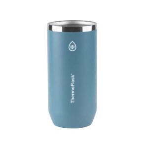 thermoflask premium quality vacuum insulated can and bottle cooler, tall size, 16 ounce, dusty blue