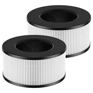 bs-01 true hepa h13 filter replacement compatible with slevoo bs-01 air purifier, true h13 hepa filter for slevoo air purifier with 3-in-1 bs01 filtration system, 2 pack