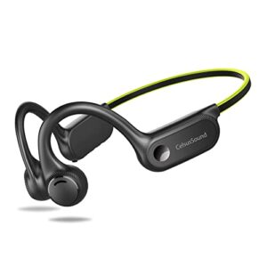 CelsusSound Bone Conduction Headphones with Noise-Canceling MIC, Bluetooth Waterproof Sport Headphones, Open Ear Stereo Headphones up to 10H Playtime, Wireless Headset for Running and Workout