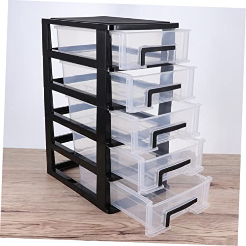 HAPINARY Storage Bins for Clothes Black Dresser Set Clear Container Plastic Organizer Drawers Desktop Drawer Case Plastic Storage Bins with Drawers Storage Rack Locker Storage Box Paper